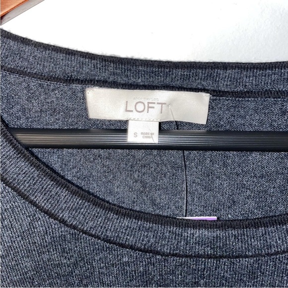 LOFT Charcoal Long Sleeve Top - Picture 4 of 6